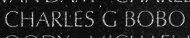 Sergeant Charles Glen Bobo's name inscribed on The Wall.